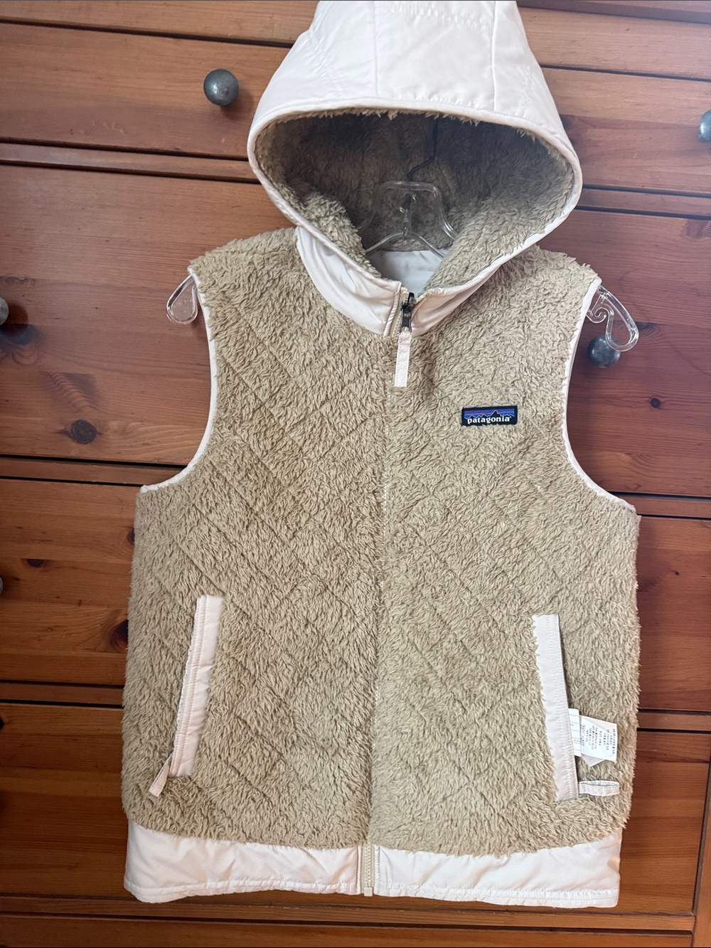 Patagonia Los Gatos Reversible Hooded Vest with Cream Trim